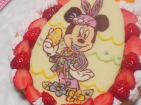 キャラチョコケーキ♪イースターバニーミッキー